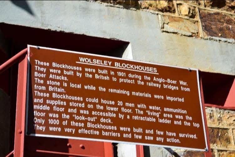 Information sign at the Wolseley blockhouses