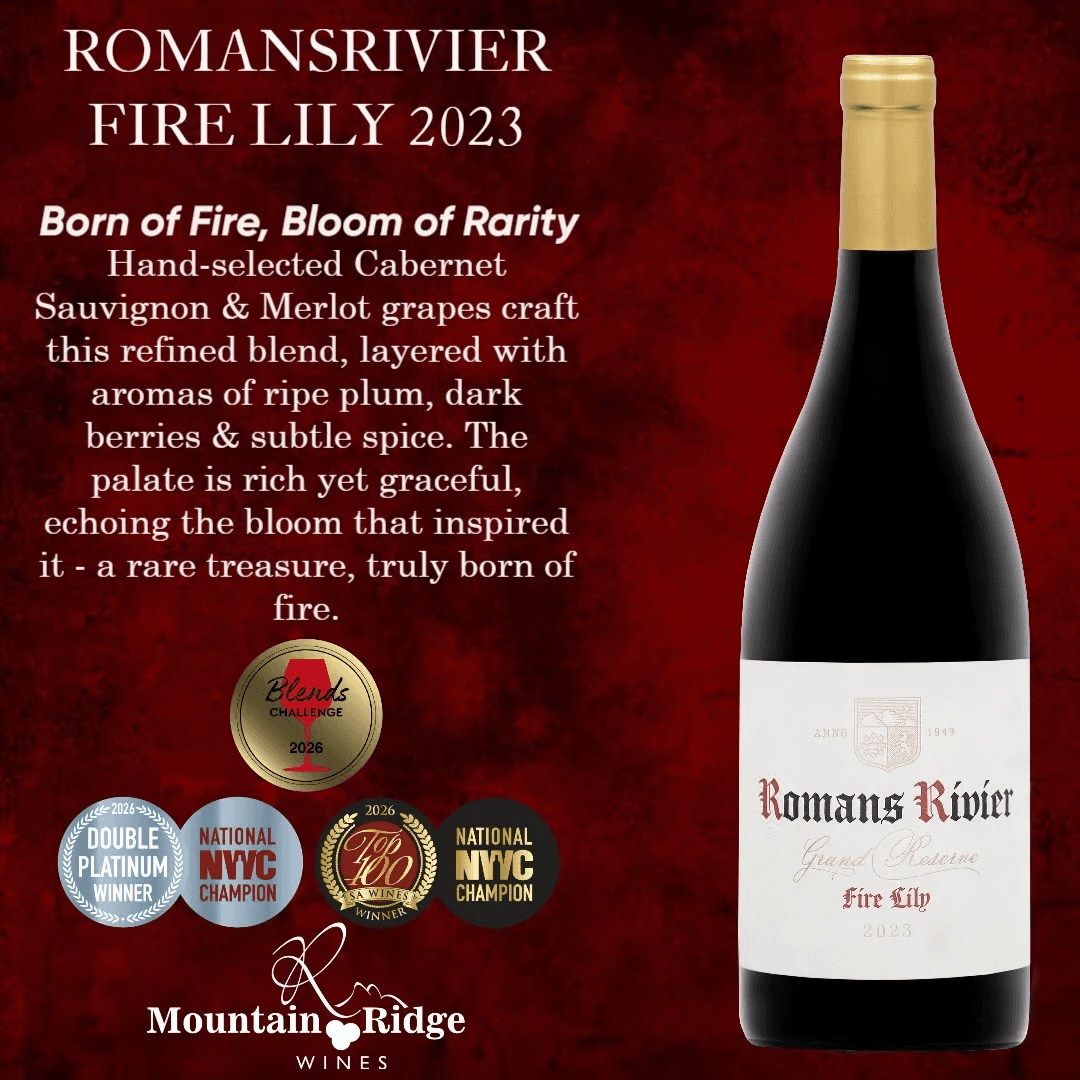Born of Fire, Bloom of Rarity | Celebrating the Award-Winning Romansrivier Fire Lily 2023 | Mountain Ridge Wines