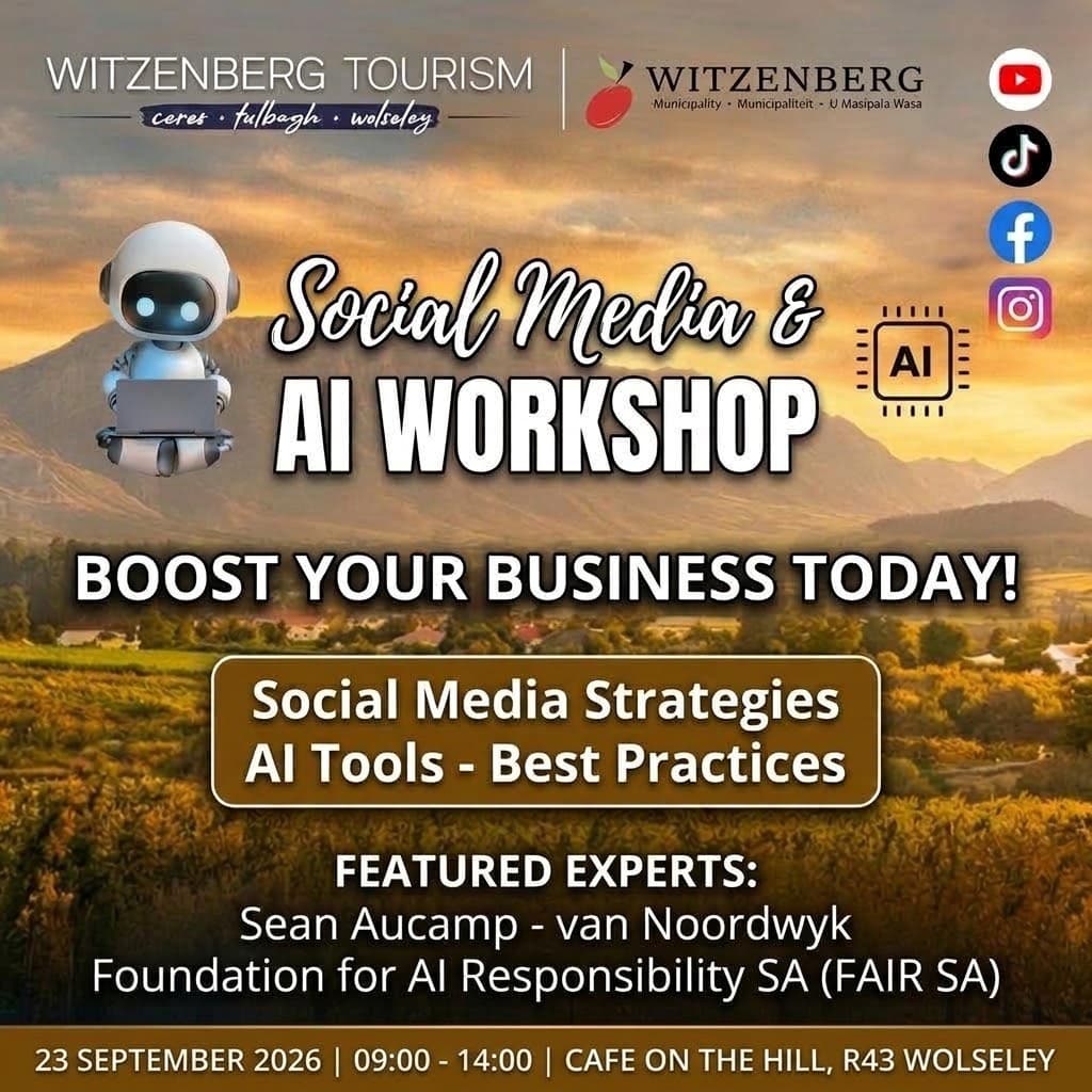 🚀 Driving Regional Growth: Witzenberg Tourism Hosts Sold-Out Social Media & AI Workshop ✨